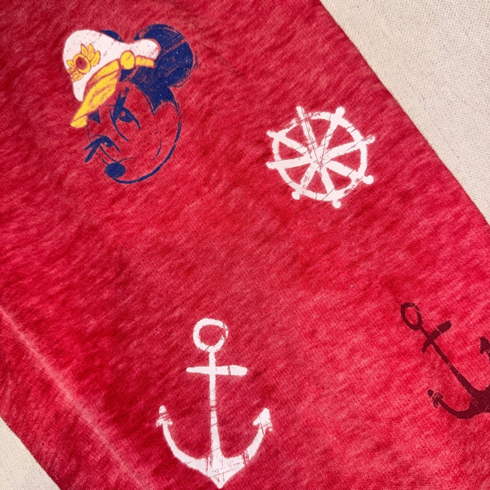 Disney Cruise Line Minnie Mouse Nautical Red Burnout Sweatpants XL Joggers